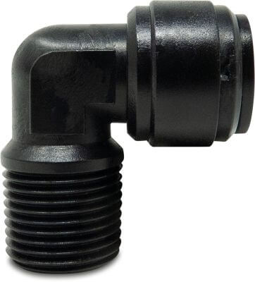 Adaptor elbow 90° POM WRAS push-in x male thread NPT black Aquaspeed