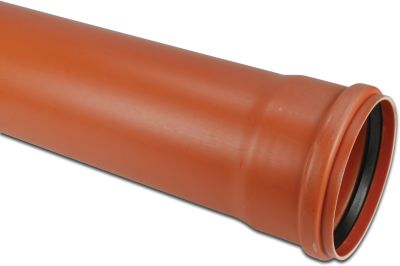 Drainage pipe PVC-U ring seal x plain redbrown