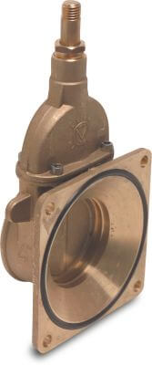 MZ Sluice valve brass 2,5 bar square flange x female thread type 0072