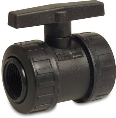 Ball valve PP female thread black