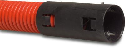 Cable protection pipe PE click socket x plain red/black