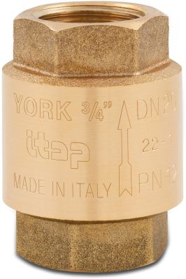 Itap Non return valve spring loaded brass female thread York 103
