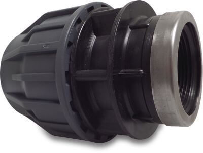 Jasonflex Adaptor socket PP 16bar compression x female thread grey/black