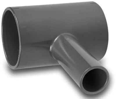 VDL T-piece 90° PVC-U 10bar glue socket x spigot x glue socket grey