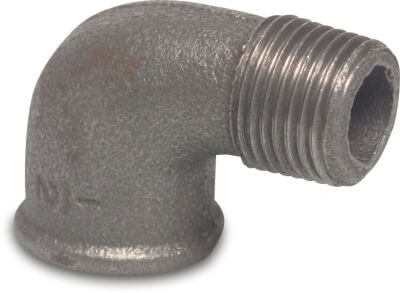 Profec Nr. 92 Elbow 90° cast iron black DVGW 25 bar female thread x male thread