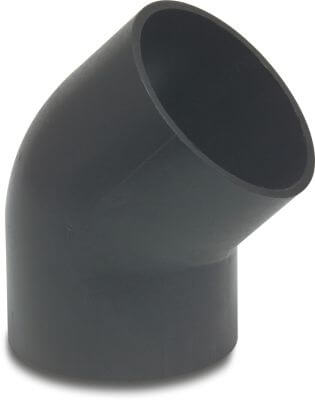 Bend 45° PE80 4 bar welding spigot black