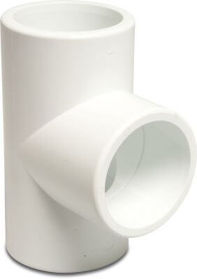 T-piece 90° PVC-U 16bar imperial glue socket white