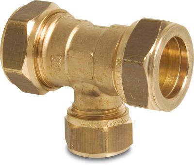 Bonfix Reducer T-piece 90° brass KIWA/GASTEC compression