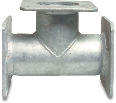 T-piece 90° steel square flange
