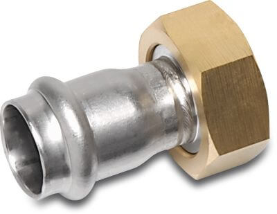 Bonfix 2/3 union coupler stainless steel 316L KIWA female thread x press