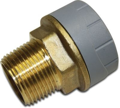 Twin pipe adaptor socket polybutylene push-in x female thread grey