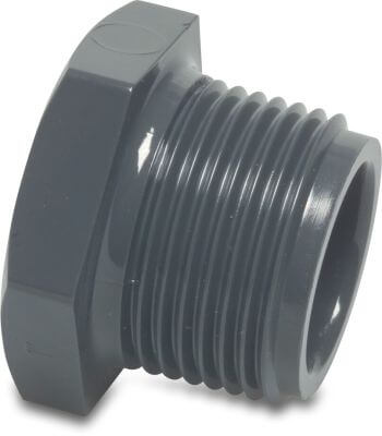 Profec Plug PVC-U 10 bar male thread grey