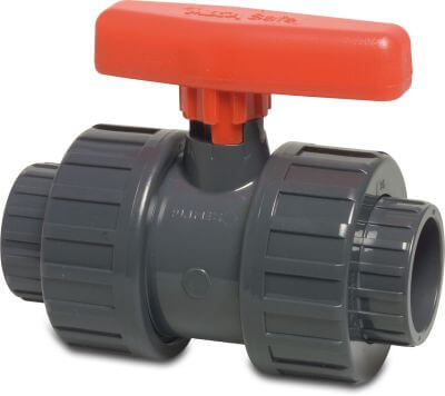 Profec Ball valve PVC-U imperial glue socket grey Safe 541