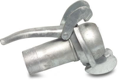 Quick coupler adaptor steel male part Bauer x male thread type Bauer S74