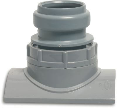 Glue saddle PVC-U screw inlet x ring seal grey