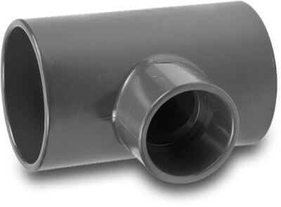 VDL T-piece 90° PVC-U 10bar glue socket grey
