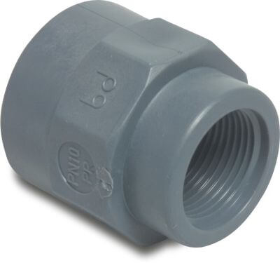 Reducer socket PP 10 bar female thread grey