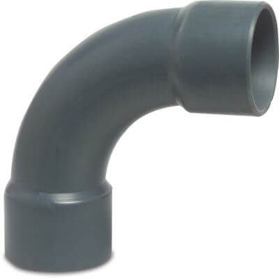 Profec Long bend 90° PVC-U 16bar glue socket grey made from tubing
