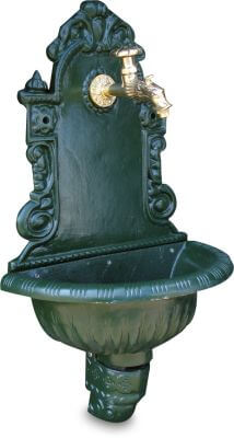 Wall fountain cast iron female thread green