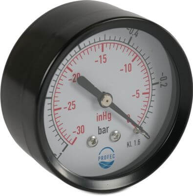 Profec Pressure gauge male thread black dry
