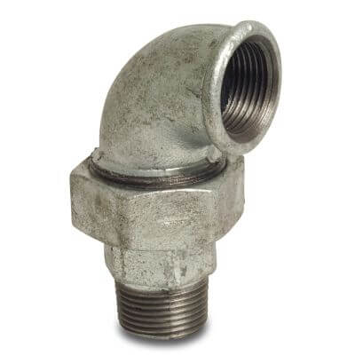 Profec Nr. 97 Union elbow 90° cast iron DVGW 25 bar female thread x male thread type flat