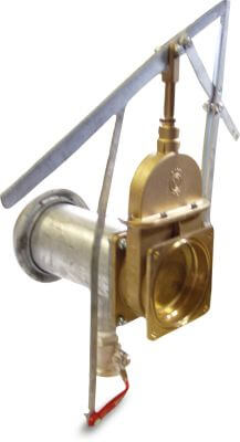 Gate valve set steel male part Perrot x ball valve female x square flange