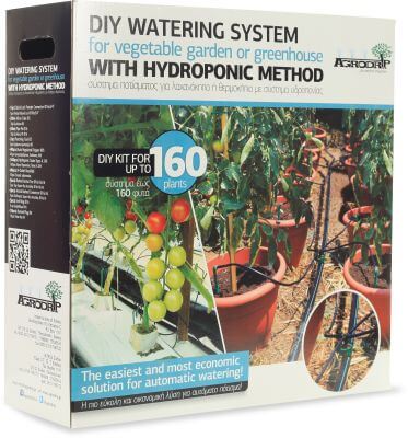 DIY watering system for vegetable garden or greenhouse up to 160 plants with hydroponic method black
