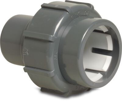 Adaptor socket PVC-U 4bar compression x female thread grey