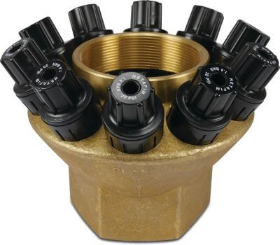 Netafim Pressure reducing valve brass 10bar female thread yellow PRV 2000-10S