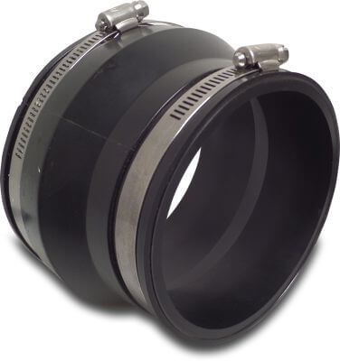 Flexibel reducer socket PVC elastomer clamp black
