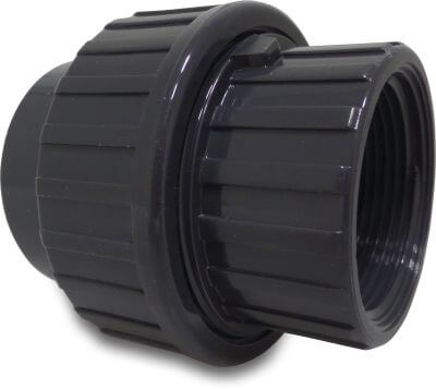 Profec Union adaptor PVC-U 10bar glue socket x female thread grey