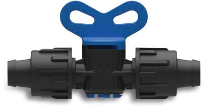 Plug valve PP tape black/blue