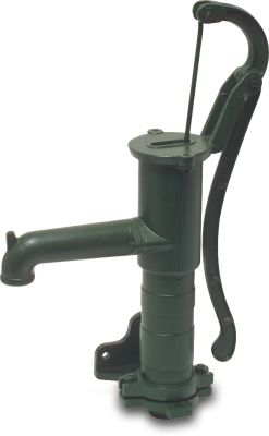 Hand pump cast iron female thread green standard wall flange