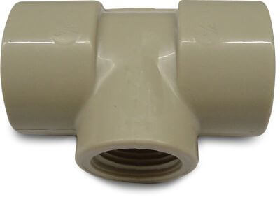 Reducer T-piece 90° PP 10bar female thread beige