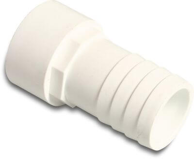 Hose tail PP 10bar imperial spigot x hose tail white