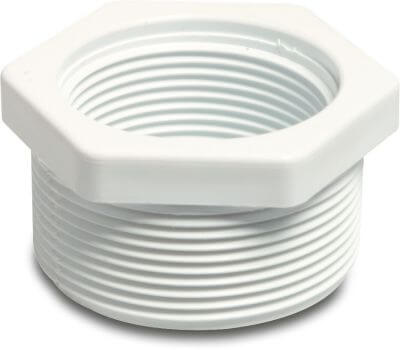 Reducer bush PVC-U 10bar male thread x female thread white
