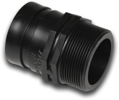 Adaptor bush PP male thread x Victaulic black