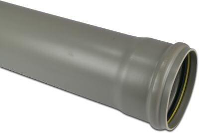 Drainage pipe PVC-U KOMO ring seal x plain grey