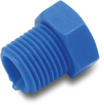 Tefen Plug PA glass fibre reinforced 14bar male thread blue