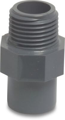 Profec Adaptor bush PVC-U 10bar imperial glue spigot x male thread grey