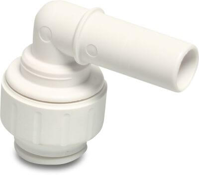 Speedfit Adaptor elbow 90° POM DVGW/KIWA/WRAS 10bar push-in x spigot white