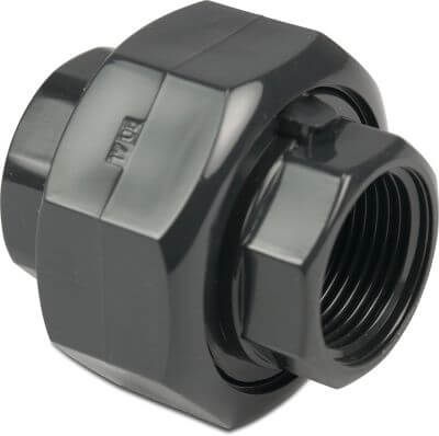 Profec Union coupler PVC-U 10bar female thread grey