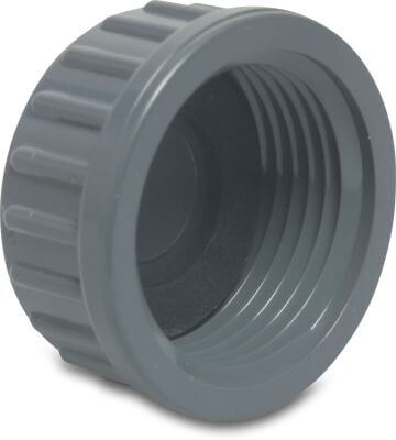 Profec Cap PVC-U 10bar female thread grey plain