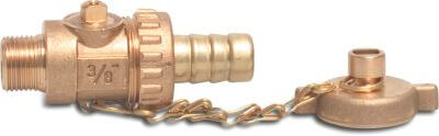 Fill and drain valve brass male thread x hose tail type 139