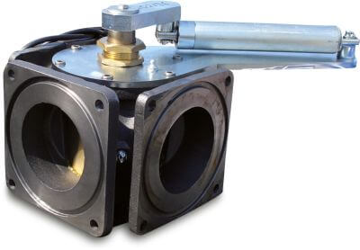 MZ 3-way plug valve cast iron 4 bar flange type 0020