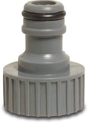 Flotide Click connector PVC-U female thread x male click grey