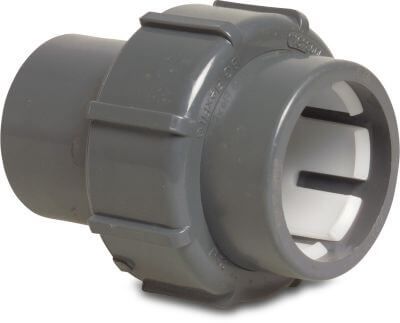 Adaptor socket PVC-U 4bar compression x glue socket grey