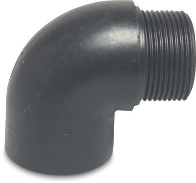 Elbow 90° PP 10bar female thread x male thread black