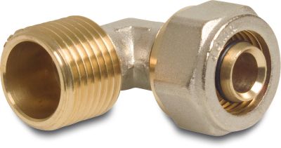 Profec Adaptor elbow 90° brass compression x male thread Alu-PE-X