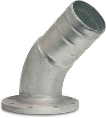 Bend 45° steel DIN flange x hose tail